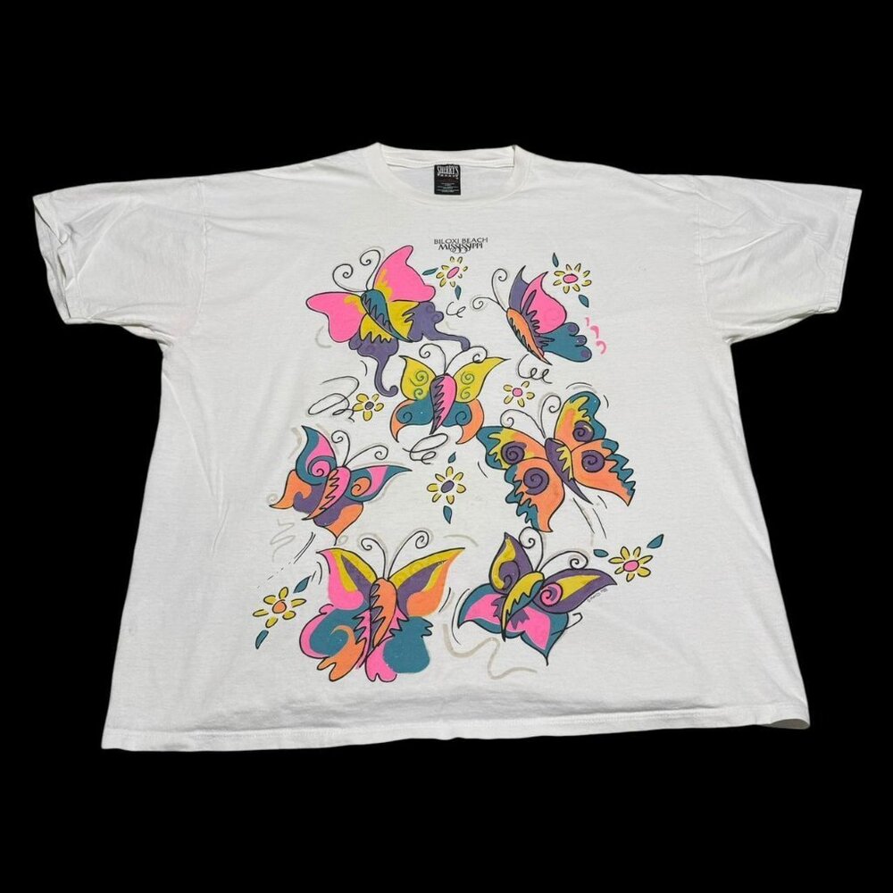 Vintage‎ 90s Sherry's Best Butterfly Multicolor Shirt Adult 2XL